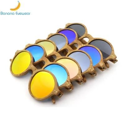 Ready to Ship 2020 Classic Round Tree Tumor Wooden Sunglasses