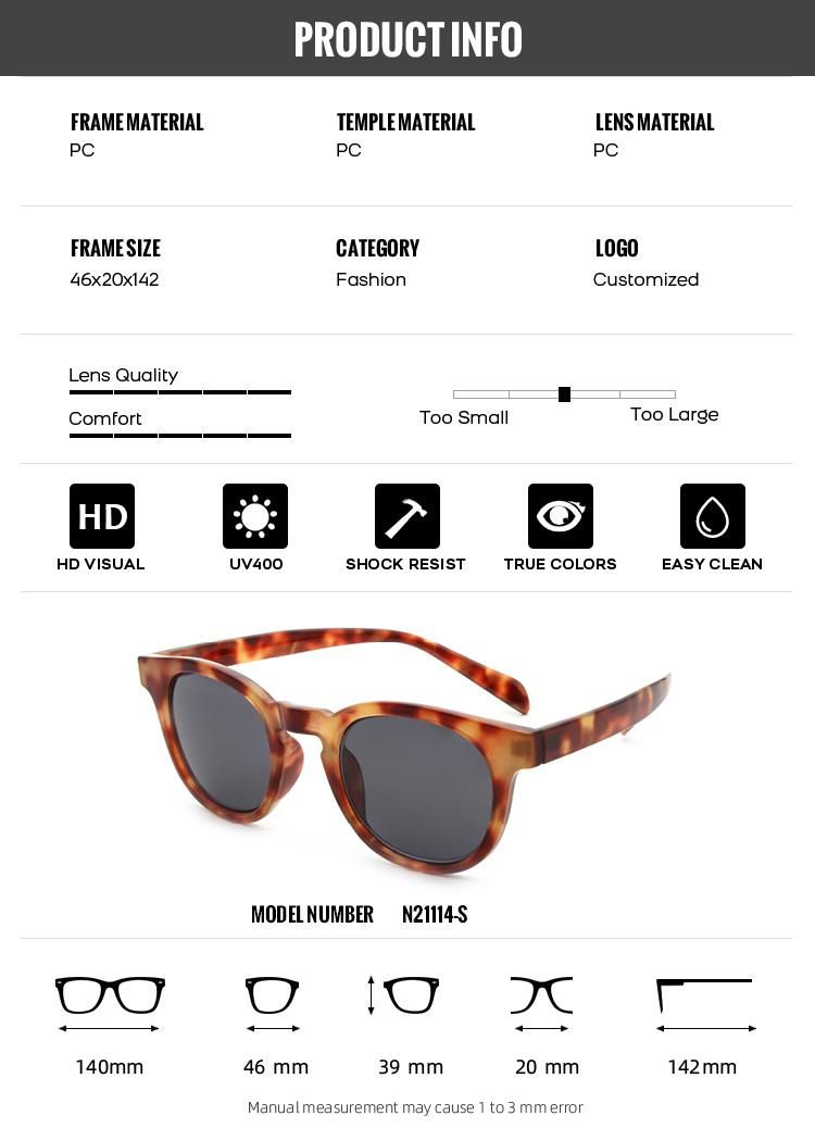 2022 Unisex Fashion PC Lens Fashion Plastic Sunglasses Lentes De Sol