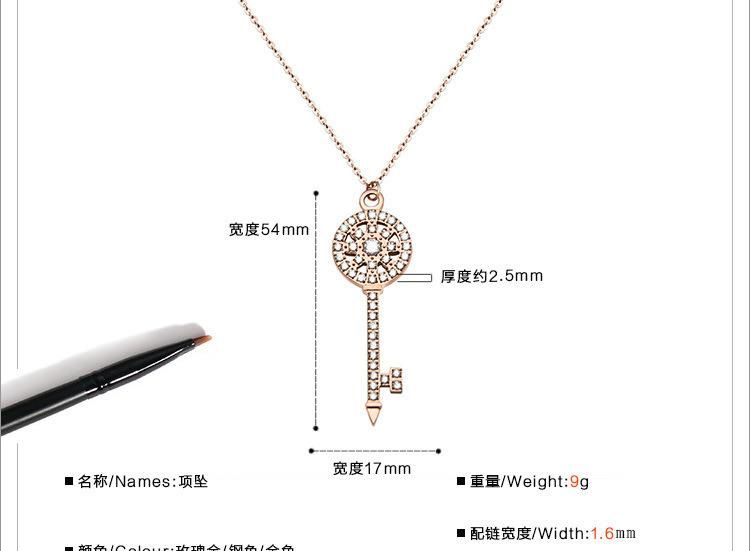 Stainless Steel Key Women Pendant Necklace