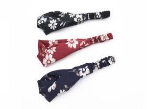 Satin Solid Women Cross Elastic Hairband Sweet Flowers Headband Lotus Headwrap Knotted Band Hair Accessories