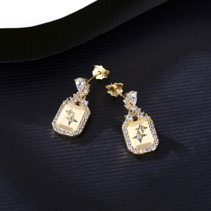 Luxurious Fashion Jewelry Ear Silver Stud Earrings