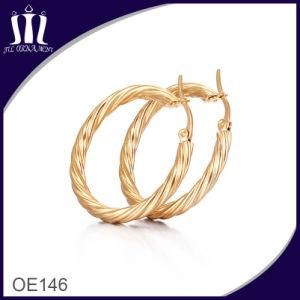 New Fashion Rope Shape Gold Hoop Earrings