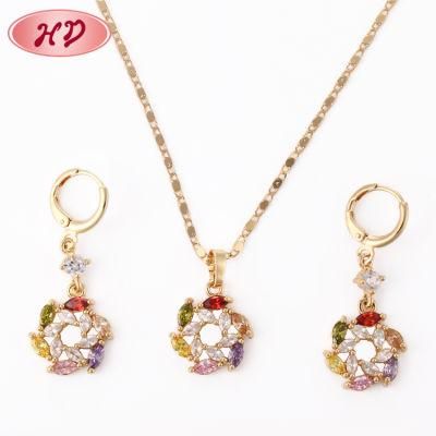 Hot Popular Zircon 18K Gold Plated Jewelry Sets