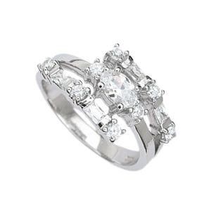 Fashion Jewelry Silver Clear CZ Rhinestone Stretch Ring