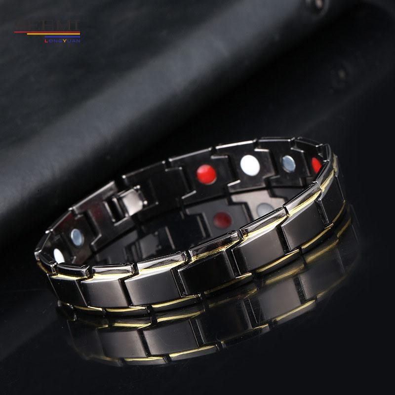 Magnetic Therapy Magnet Men′s Titanium Steel Couple Bracelet