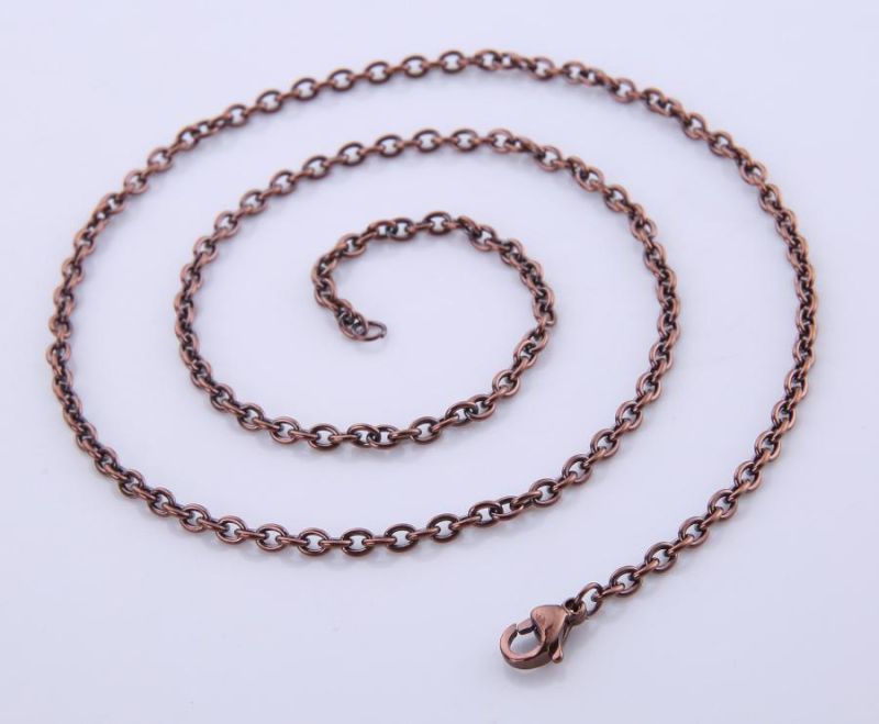 Wholesale New Fashion Rose Gold Plated Silver Cable Chain Jewellery Bracelet Fancy Jewelry Necklace for Lady Accessories Design