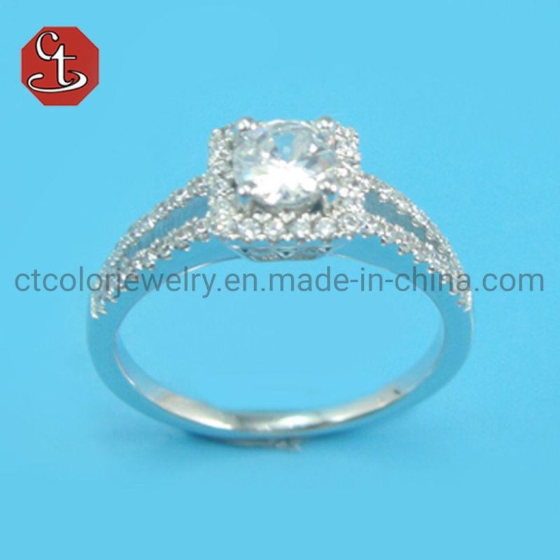 925 Sterling Silver New Jewelry High Quality Fashion Woman Open Ring Cubic Zirconia Silver Ring