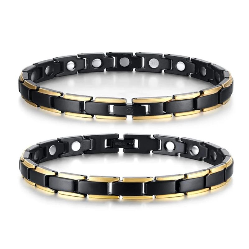 New Men’ S Black Anklet and Bracelet, Stainless Steel Magnetic Anklet Bracelet Wholesale