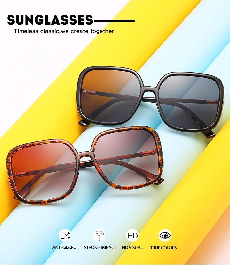 The New Square Large Frame Sunglasses with Colorful Gradient Color