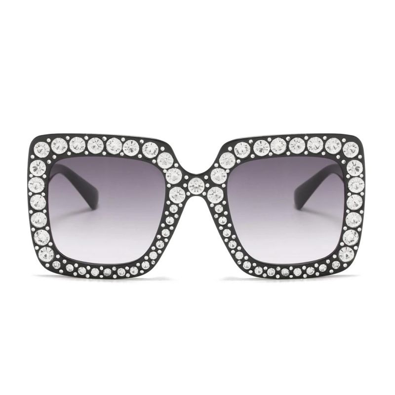 2020 Square Low MOQ Fashion Sunglasses with Diamond