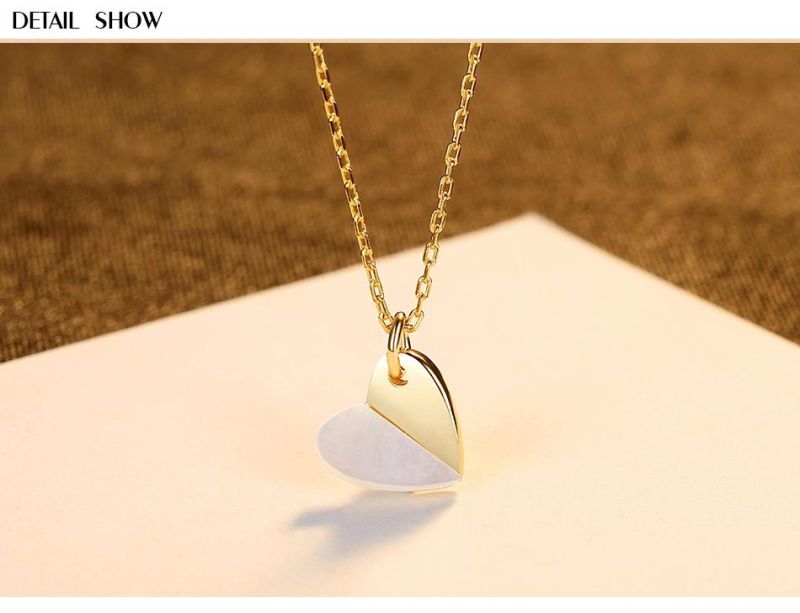 Fashion Rose Gold Love Heart S925 Silver Pendant Necklace