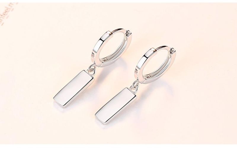 Ring Non-Pierced Silver Tag Shape Ear Clip