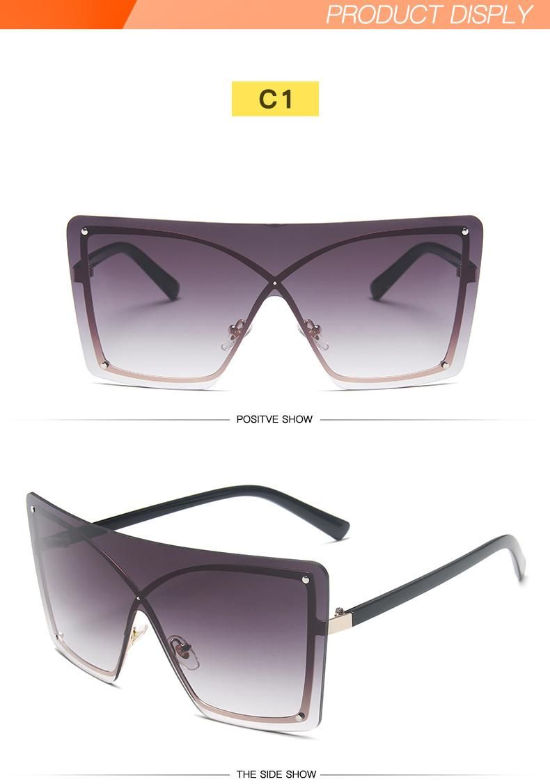One Piece Sunglasses Big Frame One-Piece Female Personality Ocean Sunglasses