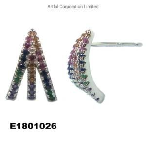 Hot Sale Type Multi-Color 925 Sterling Silver Earring