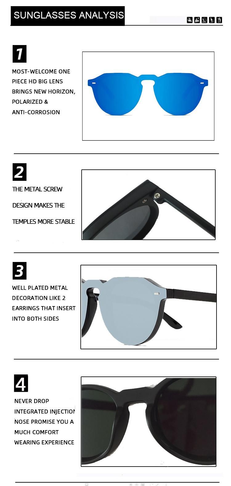 Usom Hot Sale for Unisex Sunglass Retro Mirror Coating Lens PC Injection Tac Polarized Sunglasses