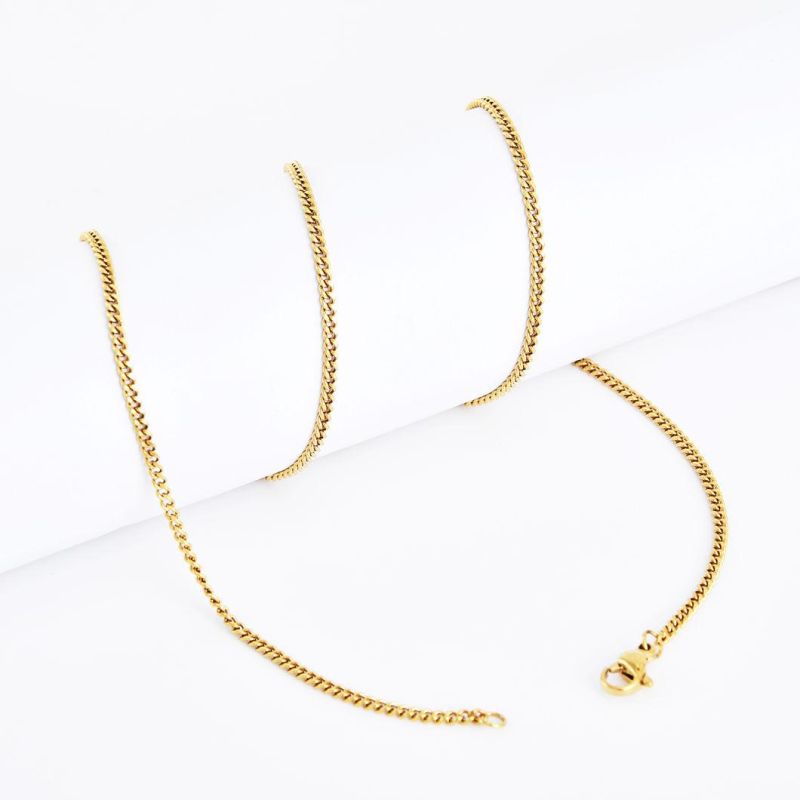 Wholesale Imitation Stainless Steel Gold/ Rose Gold/ Silver Nk Miami Bracelet Jewelry for Woman Men Hip Hop Cuban Chain Necklace Fashion Jewelry