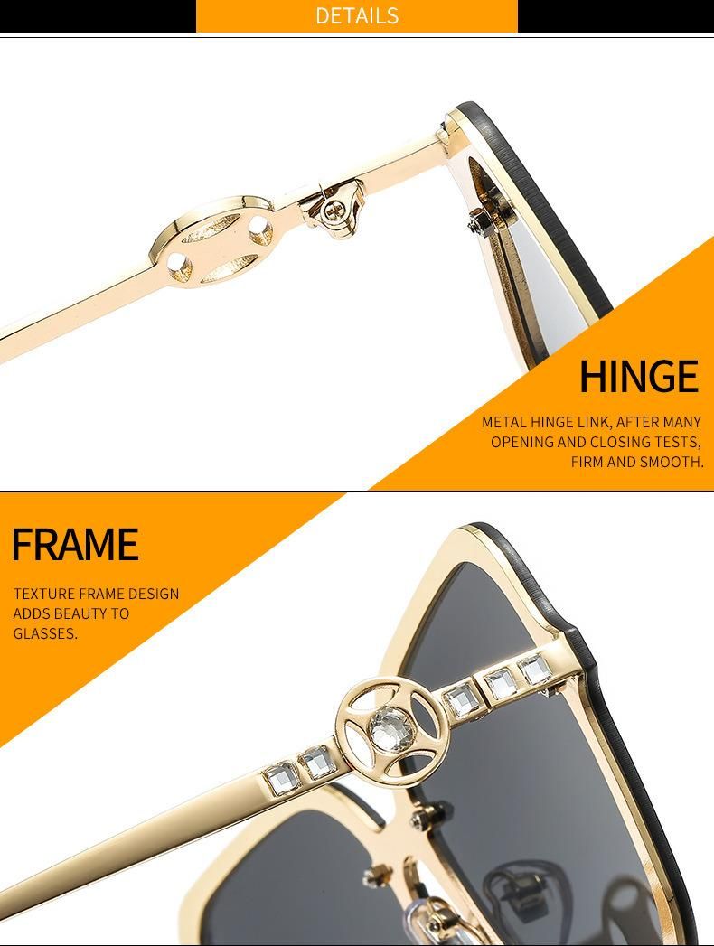 2022 Hot Sale! ! ! ! ! ! Square Metal Diamond Brand Sunglasses