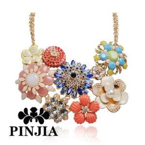 Colorful Beautiful Flowers Statement Bib Bloom Necklace Fashion Jewelry