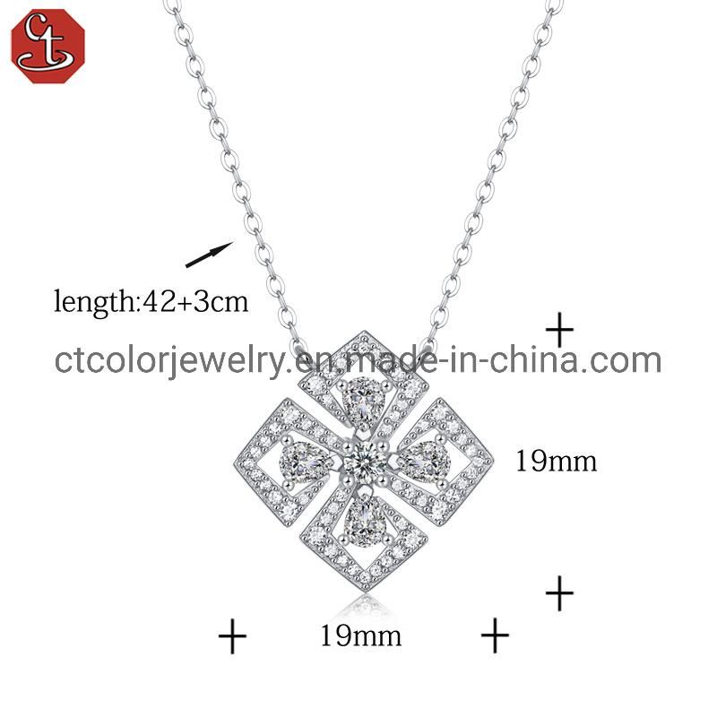 Lucky Necklace 925 Sterling Silver Necklace Moissanite pendant Fashion jewelry jewellery