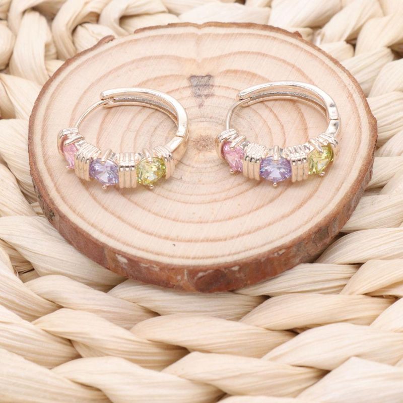 New Korean Design Gold-Plated Ladies Fashion Zircon Earrings