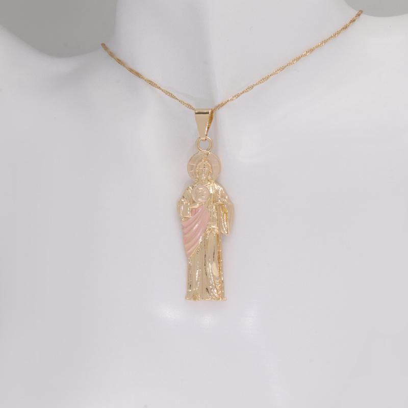 Wholesale High Quality 18K Gold Virgin Mary Religious Jewelry Necklace