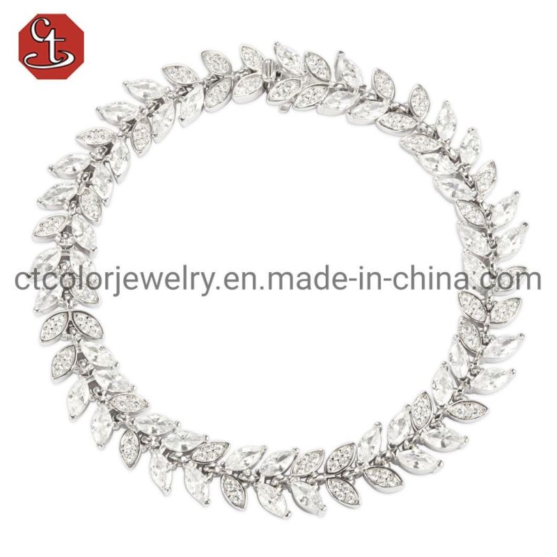 OEM/ODM High Quality AAA CZ Customization Jewelry Silver and Brass Bracelet