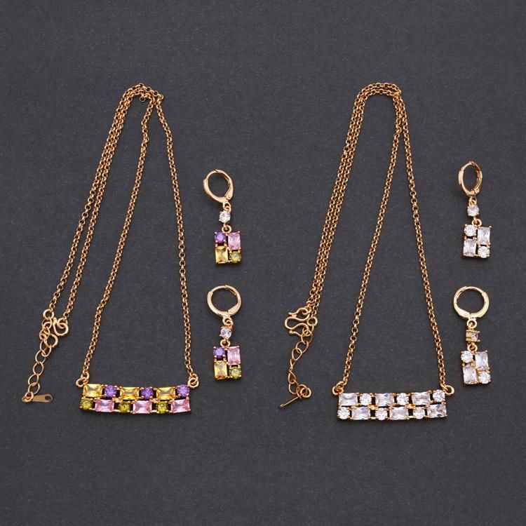 Costume Wholesale Fashion Imitation Gold Silver Stainless Steel Charm Earring Sets Necklace Pendant Jewelry