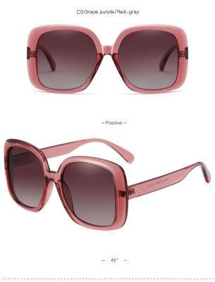 PC Oversize Rectangle and Square Custom Logo Ready to Ship Women Fashion Polarized Sunglasses