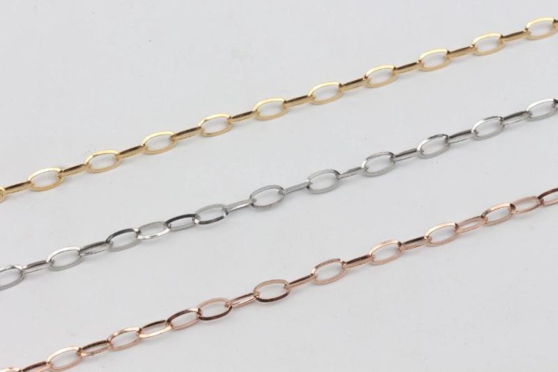 Manufacturer Fashion Polished Oval Triangle Wire Anklet Gold Plated 316L Steel Belcher Rolo Chain Jewelry Bracelet Necklace