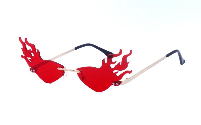 Frameless Remless Ultra Light Fire Shape Sunglasses