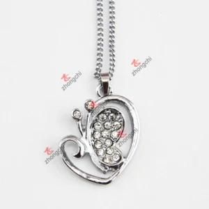 Alloy Silver Charm Pendant Necklace with Rolo Chain
