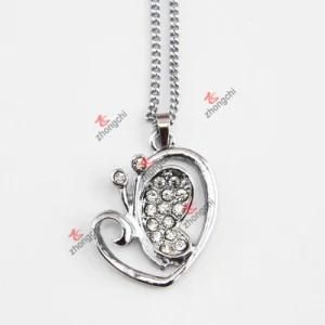 Alloy Silver Charm Pendant Necklace with Rolo Chain