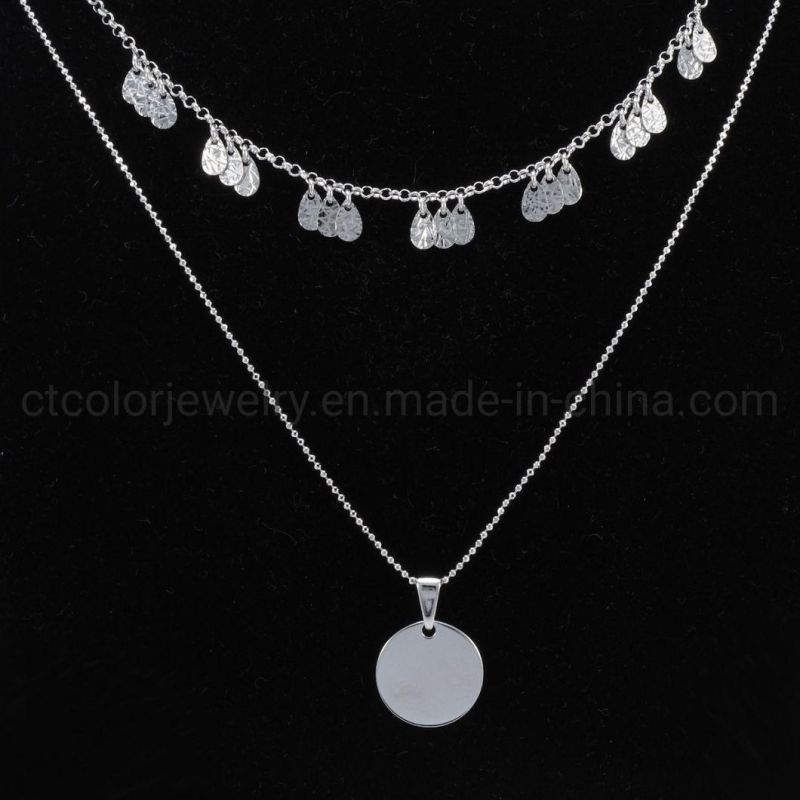 Fashion Jewelry 18K Rose Gold Plated ODM Sterling Silver Pendant Silver Necklace