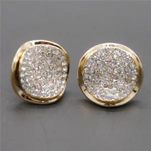 The Fhision 24k Gold Plated Cubic Zirconia Stone Stud Earrings (E130003)