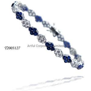 Fashion Jewelry/Factory Price/Silver Bracelet with Sapphire Stone