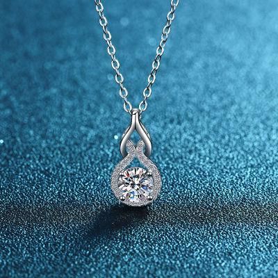 Wholesale S925 Sterling Silver Mosan Drill Gourd Necklace