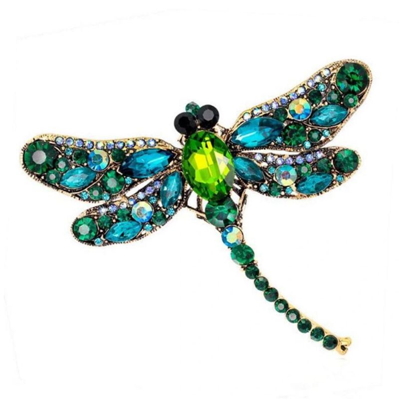 Classical Dragonfly Alloy Crystal Rhinestone Pin Jewelry Brooch