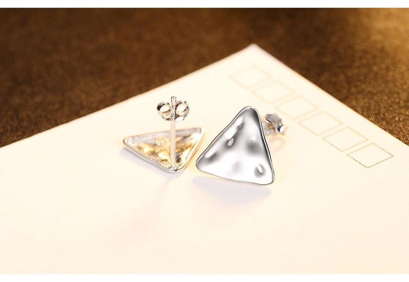 Regular Triangle Golden or Sliver Vintage Earrings Stud