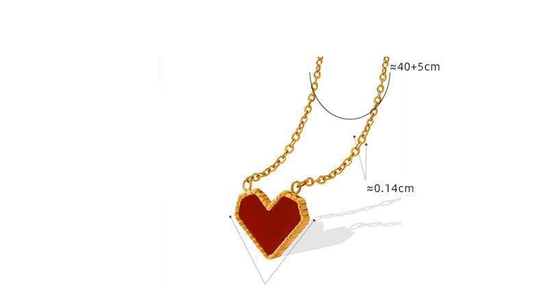 Fashion Jewelry Necklace Titanium Steel 18K Gold Heart Necklace