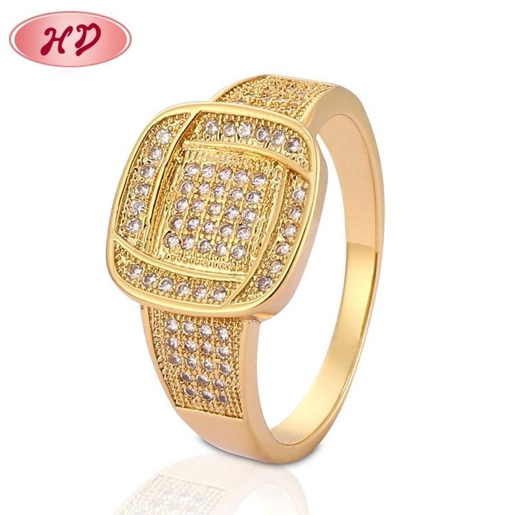 Fashion 18K Gold Plated Wedding Engagement Jewelry Stainless Steel Silver Finger Man Rings Design