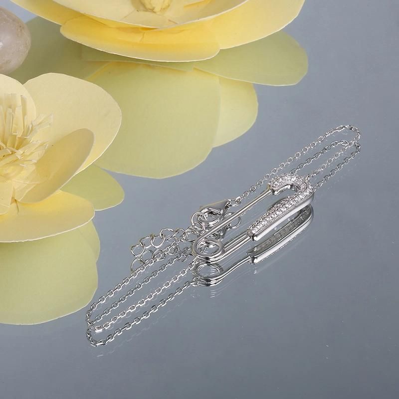 Hip Hop Fashion Accessories Loopback Needle Shape Fashion Jewelry AAA Cubic Zirconia Moissanite Bracelet