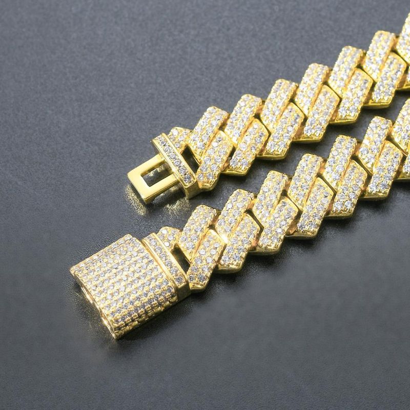 American Men Hip Hop Iced out Jewelry Diamond Miami Cuban Link Chain Bracelet Choker Fashion Charm Wholesale Jewellery Necklace