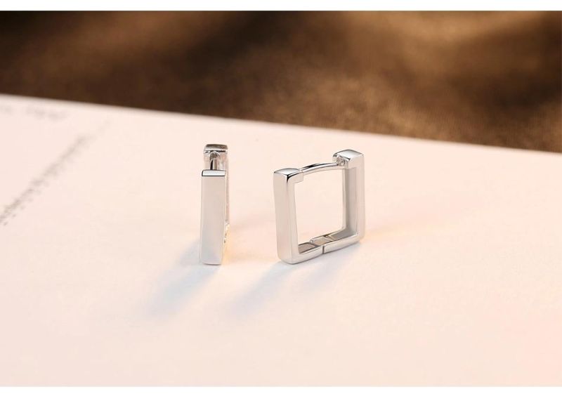 Box-Shaped Ear Clip Without Earhole Simple Earrings