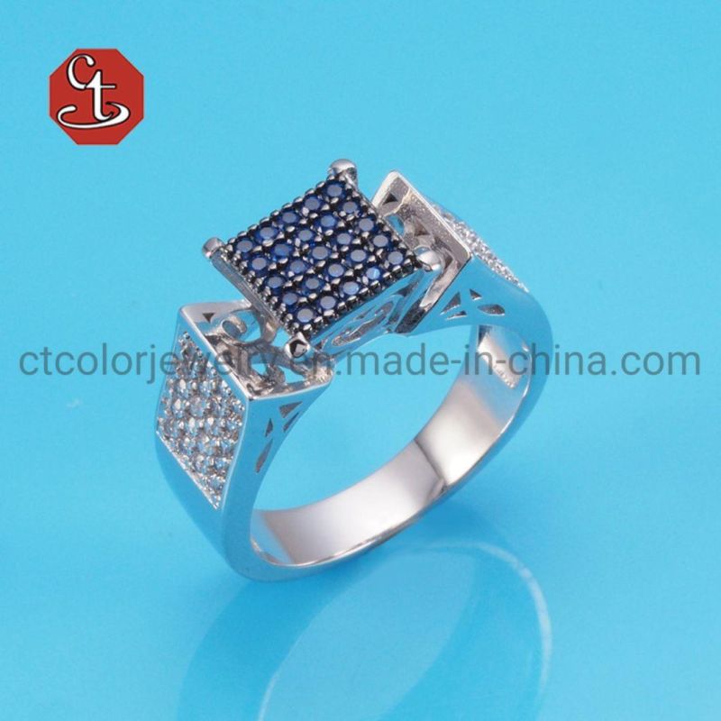 2PC Couple Ring Set with Princess Cut Cubic Zirconia Eternity Love Luxury Jewelry Wedding Engagement Rings for Women