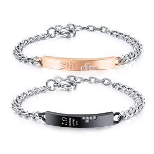 Fashion Design Adjuestable Jewelry Zircon Bar Stainless Steel &#160; Bracelet for Couple