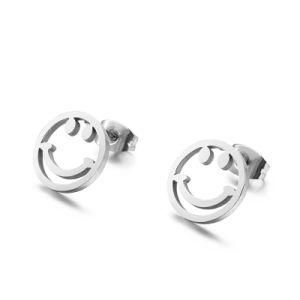 Lovely Smiling Face Gold Plated Stainless Steel Earrings Stud