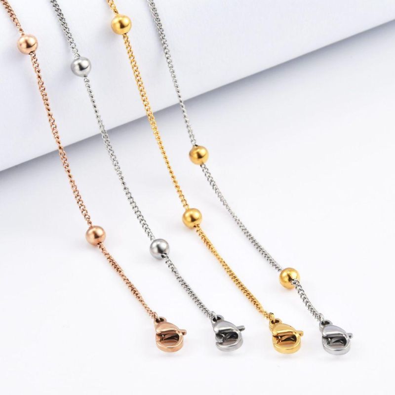 Wholesales 18K Gold Plated Fashion Accessories Necklace Curb Chain with Ball for Ladies Jewelry Craft Glasses Mask Design