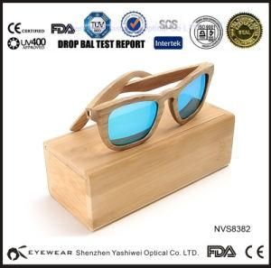 Blue Mirror Lens Pure Handmade Wooden Sunglasses