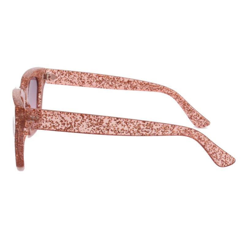 2017 Stylish Colorful Square Shape Fashion Sunglasses with Shimmering Powder