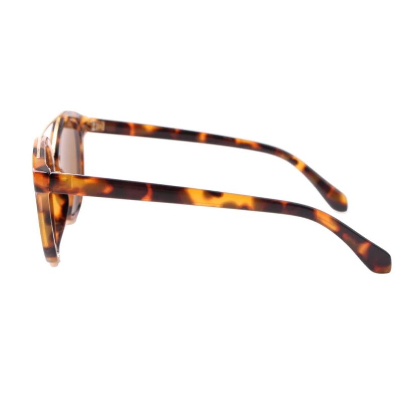 2018 Hot Selling Tortoise Sunglasses with Metal Decoration